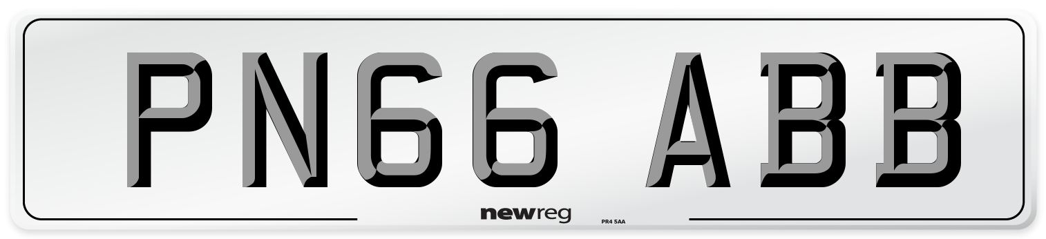 PN66 ABB Number Plate from New Reg